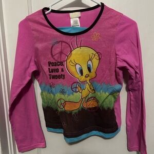 Pink Tweety Kids Long Sleeve Pj Set